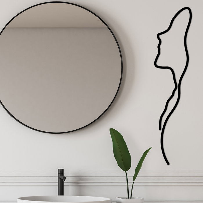 Wallity Woman Face Profile Escultura de Pared Negra Wallity Woman Face Profile Escultura de Pared Negra